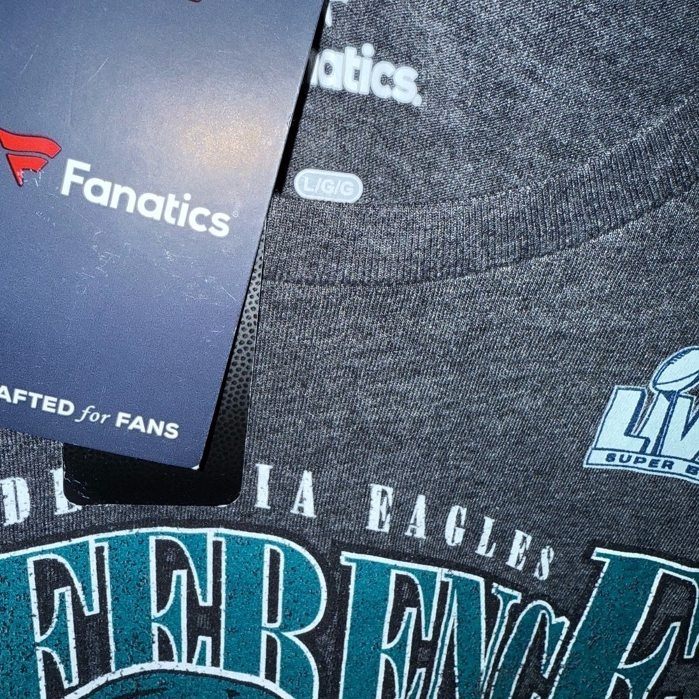 NWT Fanatics Philadelphia Eagles Conference Champions T-Shirt in Gray, Size L - Picture 2 of 3